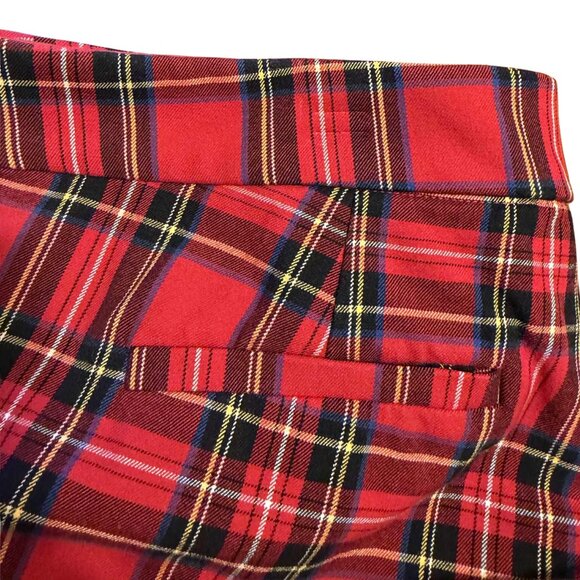 J.Crew Kelsey Pant | Red Tartan Plaid Mini-Flare Pants | Size 14 | Holiday Party - Picture 10 of 13
